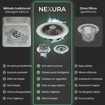 NEXURA™ AquaFlow | Filtro de desagüe anti obstrucciones